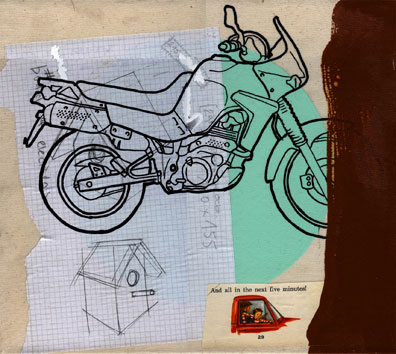 Hannah Dougherty: Mixed Media auf Baumwolle, 35 x 40 cm. 