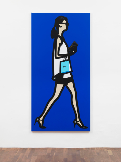Julian Opie: Vinyl on wooden stretcher
216,5 x 108 x 3,5 cm
Unikat. 