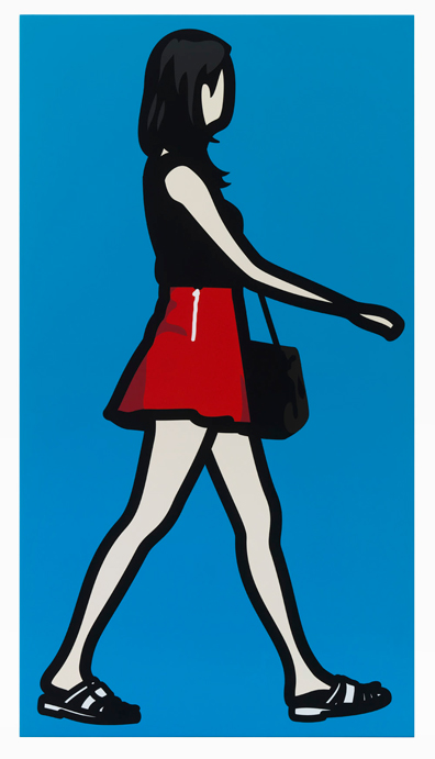 Julian Opie: Silkscreen on painted wooden board
108 x 58,5 x 3 cm
Unikat. 