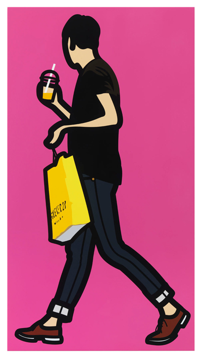 Julian Opie: Silkscreen on painted wooden board
111 x 60 x 3 cm
Unikat. 