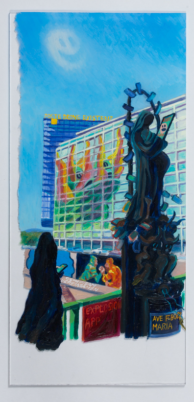 Anna Meyer: 2014
Öl auf Plexiglas, 50 x 25 cm. Lukas Dostal
