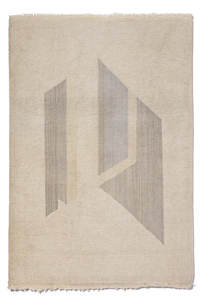  EMAK BAKIA _ curated by_Vienna 2016  "Meine Herkunft habe ich mir selbst ausgedacht": O.T. (e.f.r. Sc II), 2016
Fäden auf handgewebtem Teppich
ca 100 x 70cm 
Courtesy der Künstlerin und Galerie Arratia/Beer, Berlin. Rudolf Strobl