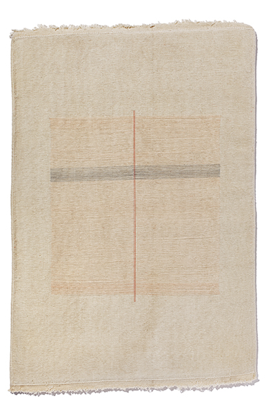  EMAK BAKIA _ curated by_Vienna 2016  "Meine Herkunft habe ich mir selbst ausgedacht": Untitled (C_XX), 2014
Fäden  auf handgewebtem Teppich
Ca. 100 x 70 cm 
Courtesy die Künstlerin und Galerie Arratia/Beer, Berlin


. Rudolf Strobl