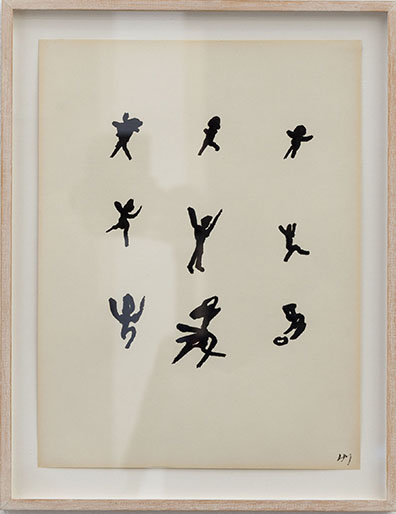  EMAK BAKIA _ curated by_Vienna 2016  "Meine Herkunft habe ich mir selbst ausgedacht": Henri Michaux, Mouvement, 1951
Tusche auf Papier, 30,5 x 22,5 cm, Unikat 
Leihgabe: Sammlung Ploner Wien. Rudolf Strobl
