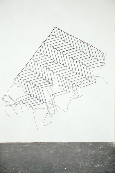 FRITZ PANZER / JOSEF BAUER: Parkettboden, 2010
Drahtskulptur, 160 x 180 x 140 cm, Unikat 
. 