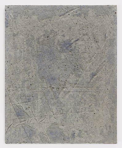 Michael Bauch  Theresa Eipeldauer  Jugoslav Mitevski  Benjamin Roth: O.T. / Untitled, 2013. 
Übertrag von Tinte auf Beton / Transfer of ink on concrete.
41 x 33 x 1,4 cm. Unikat / Unique. 
Courtesy: Petra Rinck Galerie, Düsseldorf.. 