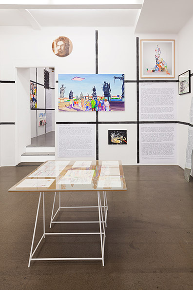 „image/reads/text“ „The Happy Fainting of Painting #2” curated by_Hans Jürgen Hafner & Gunter Reski.: 
Birgit Megerle, Tim Berresheim, Anna Meyer, Ulrich Lamsfuss, 
Tisch: Chris Reinecke. Rudolf Strobl
