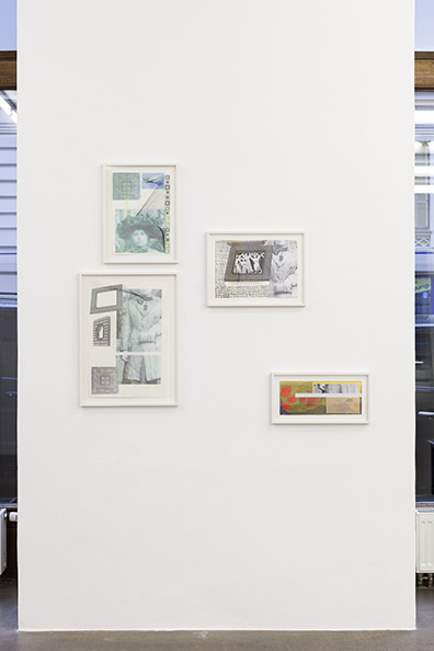 COLLAGE_Jiří Kolář . Jiří Kovanda . Dominik Lang  . Katja Strunz . Sofie Thorsen . Jenni Tischer : Collages 2015
Ausstellungsansicht / Installation view. Jiri Kovanda