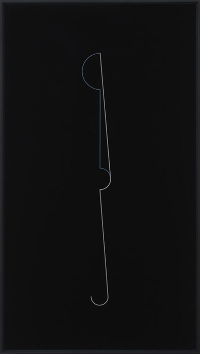 Florian Pumhösl: 2005
Acryllack hinter Glas in schwarzem Holzrahmen 
96,8 x 54,3 cm. 