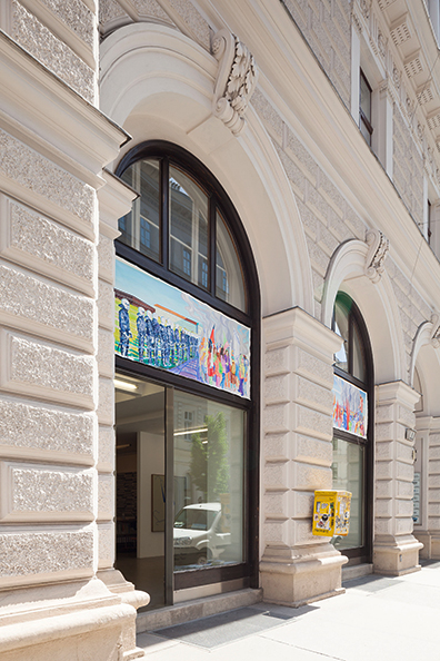 Anna Meyer: Outdoor space

l.:Line of Fire, 2018 Acryll auf Leinwand / 
Acrylic on canvas. 93 x 245 cm. Unikat / Unique.

r.: Gemeinsam Gegeneinander, 2018 Acryll auf Leinwand /
Acrylic on canvas. 94 x 245 cm. Unikat / Unique. Anna Meyer