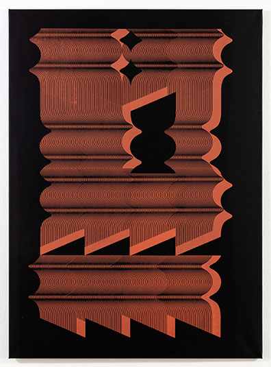 Theresa Eipeldauer: 
Acryl auf Leinwand, Unikat Siebdruck / 
Acrylic on canvas, unique screenprint
150 x 110 cm. Unikat/Unique . Theresa Eipeldauer