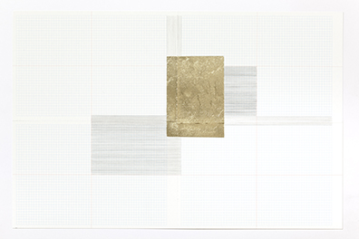 Haleh Redjaian: 2015
Graphit und Blattgold auf Papier 
27,5 x 42 cm
unique. Rudolf Strobl