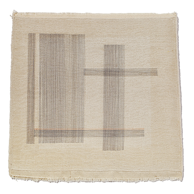 Haleh Redjaian: 2016
Lithografie, Fäden auf handgewobenem Teppich / Fäden auf handgewebtem Teppich / Lithography, threads on handwoven carpet
63 x 65 cm
unique. Rudolf Strobl