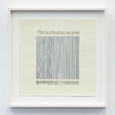  Caroline Corleone[br]Theresa Eipeldauer[br]Anna Meyer[br]Muntean/Rosenblum[br]Haleh Redjaian[br]Esther Stocker[br]Katja Strunz[br]Sofie Thorsen[br]Jenni Tischer: 
&bdquo;Notes for daydreaming (5)&ldquo;, 2019.
Acryl, Tusche auf Papier, 
25 x 25 cm. 
Unikat.. 