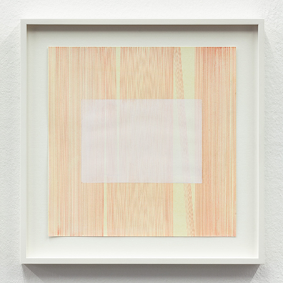  Caroline Corleone[br]Theresa Eipeldauer[br]Anna Meyer[br]Muntean/Rosenblum[br]Haleh Redjaian[br]Esther Stocker[br]Katja Strunz[br]Sofie Thorsen[br]Jenni Tischer: 
&bdquo;Notes for daydreaming (12)&ldquo;, 2019.
Acryl, Tusche auf Papier, 
25 x 25 cm. 
Unikat.. 