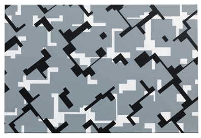 Esther Stocker: 2010, Acryl auf Baumwolle, 60 x 90 cm. Michael Goldgruber