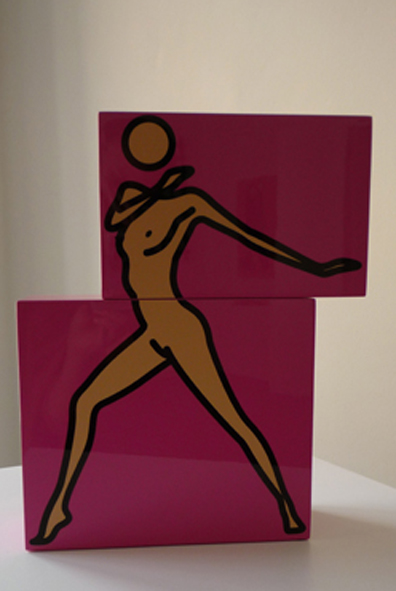 Julian Opie: Caterina dancing. 01 (Pink), 2010
Siebdruck auf bemaltem Holz . 