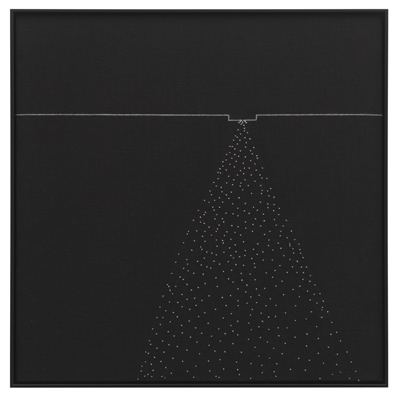 Katrina Daschner: Embroidery on canvas, unique, 44 x 44 cm framed, 2012. Jens Ziehe