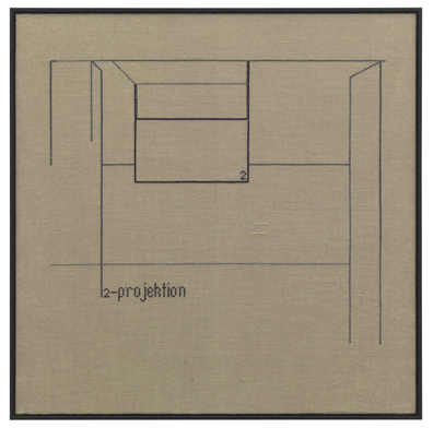 Katrina Daschner: Embroidery on canvas, unique, 44 x 44 cm, 2011. Jens Ziehe